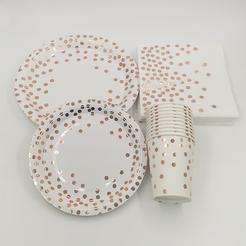 Rose Gold Party Tableware Kit  - Paper Straw Color บทวิจารณ์และราคา