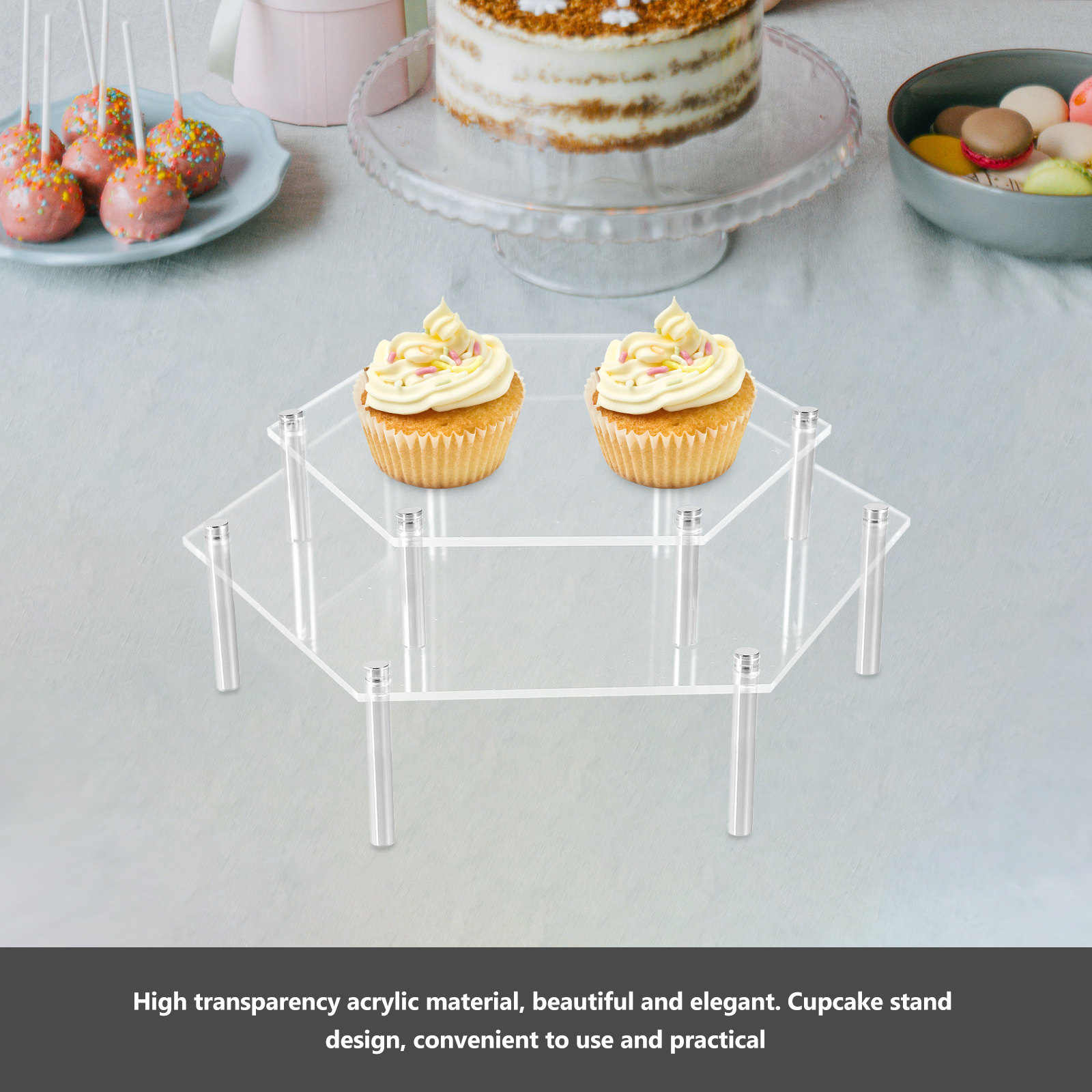 1Set Acrylic Cake Stand Clear  - Cupcake Stand Tier บทวิจารณ์และราคา