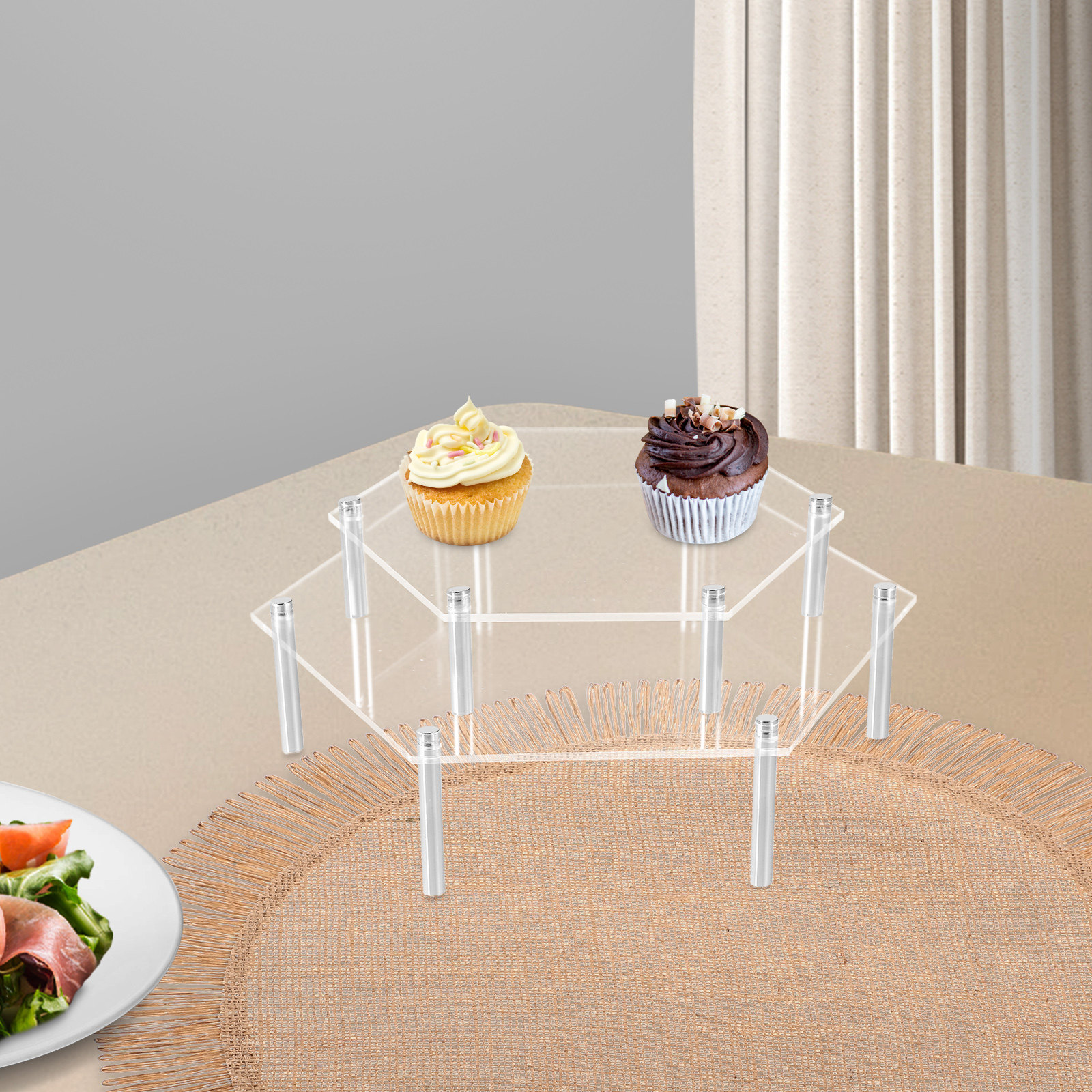 1Set Acrylic Cake Stand Clear  - Cupcake Stand Tier บทวิจารณ์และราคา