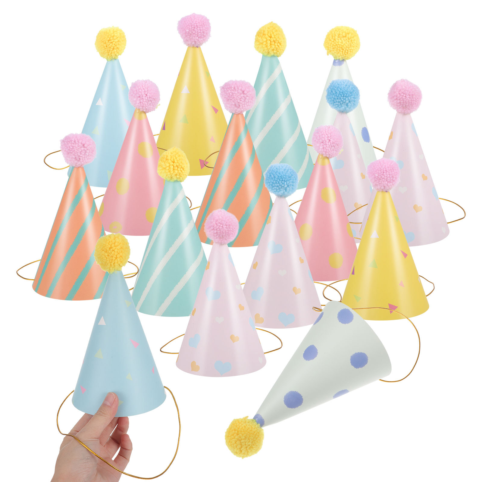 14Pcs Birthday Hats Paper Cone - Party Hat Cone บทวิจารณ์และราคา