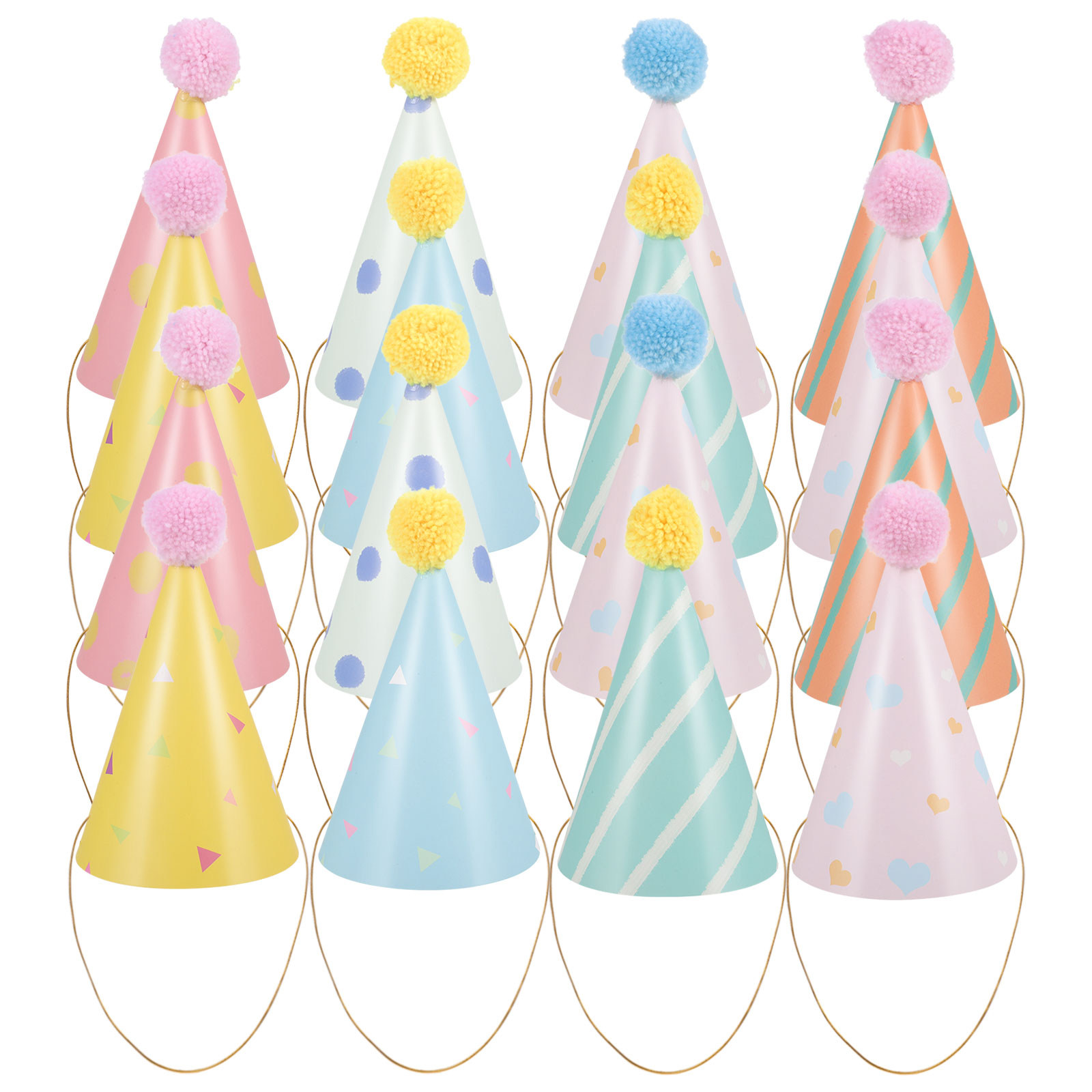 14Pcs Birthday Hats Paper Cone - Party Hat Cone บทวิจารณ์และราคา