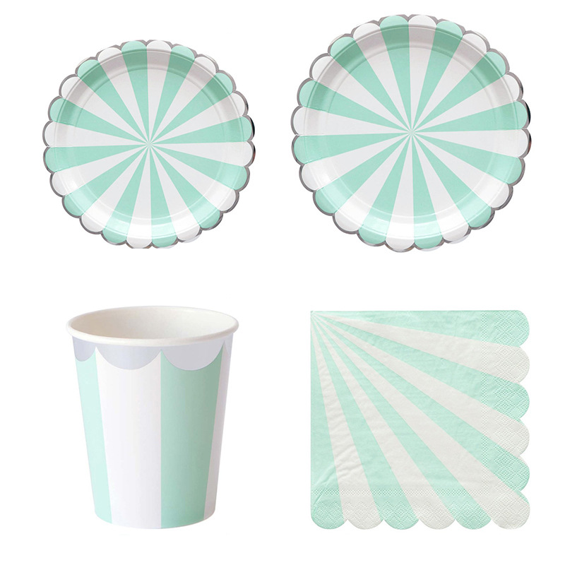 Striped Disposable Tableware P - Paper Straw Color บทวิจารณ์และราคา