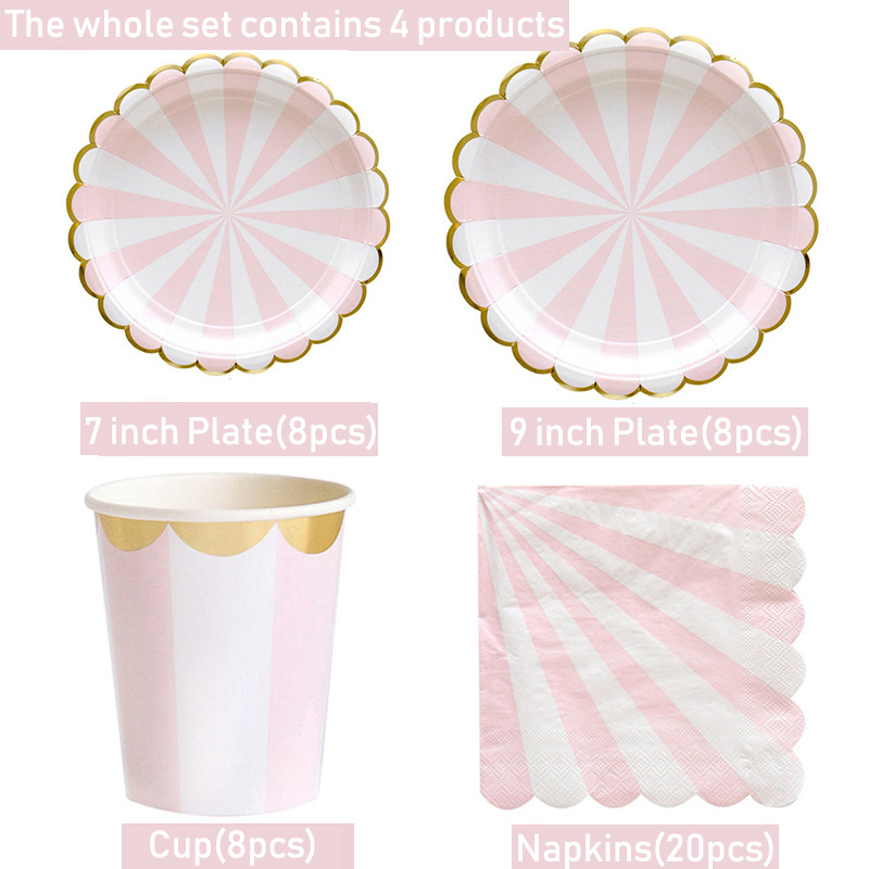 Striped Disposable Tableware P - Paper Straw Color บทวิจารณ์และราคา