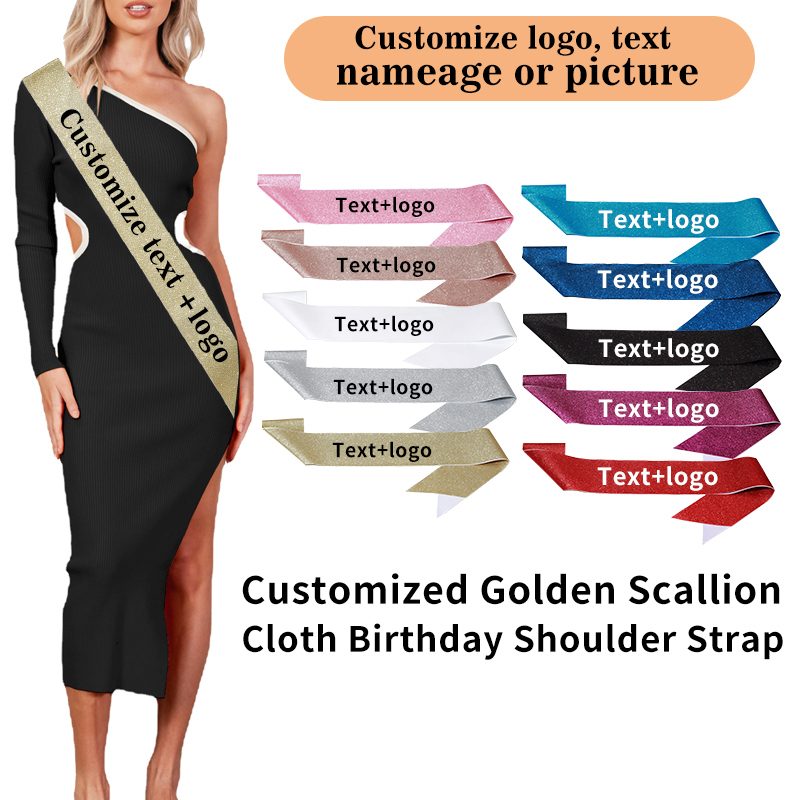 Diy Custom Glitter Satin Sash  - Birthday Sash Glitter บทวิจารณ์และราคา