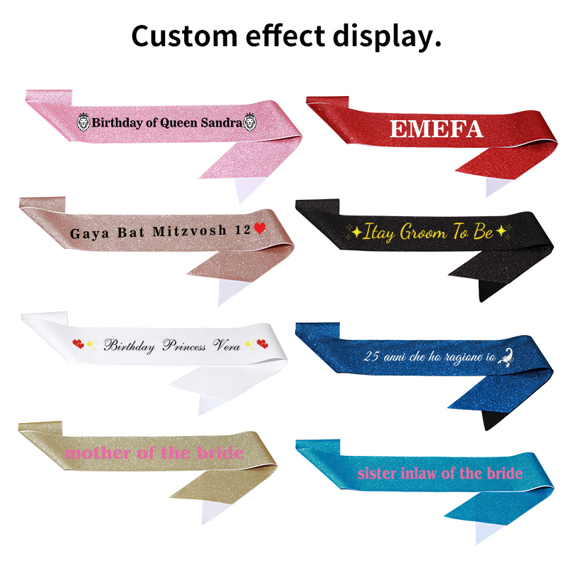 Diy Custom Glitter Satin Sash  - Birthday Sash Glitter บทวิจารณ์และราคา