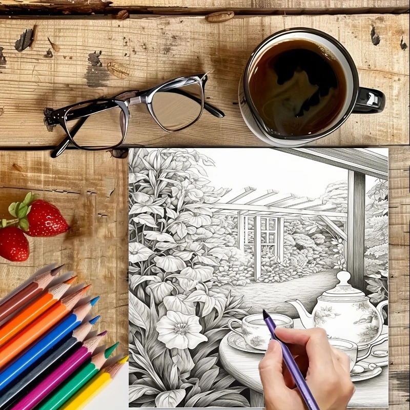 Tea In The Gardens Coloring Bo - Supply Event บทวิจารณ์และราคา