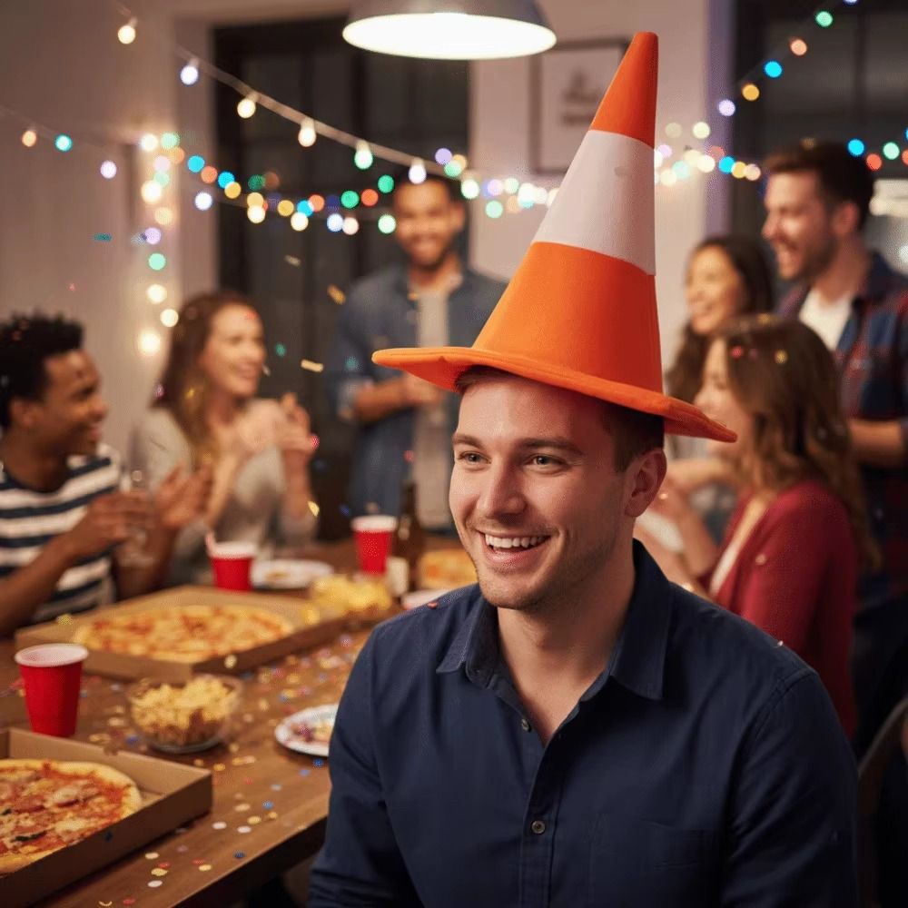 Funny Foldable Design Traffic  - Party Hat Cone บทวิจารณ์และราคา