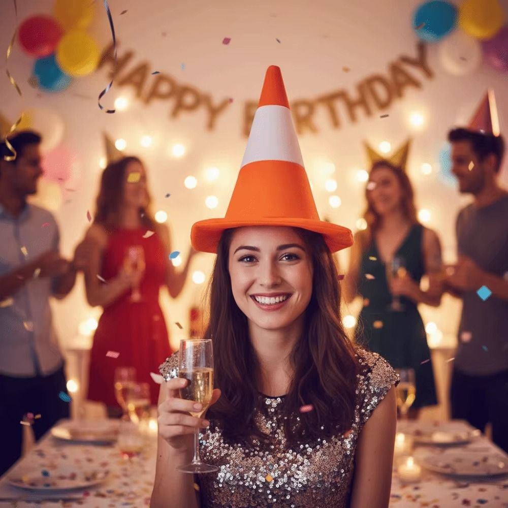 Funny Foldable Design Traffic  - Party Hat Cone บทวิจารณ์และราคา