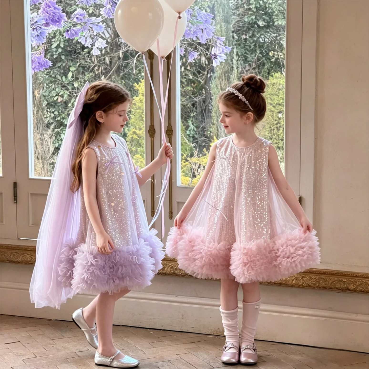 Toddler Girls Sparkly Tulle Tu - Glitter Tablecloth บทวิจารณ์และราคา