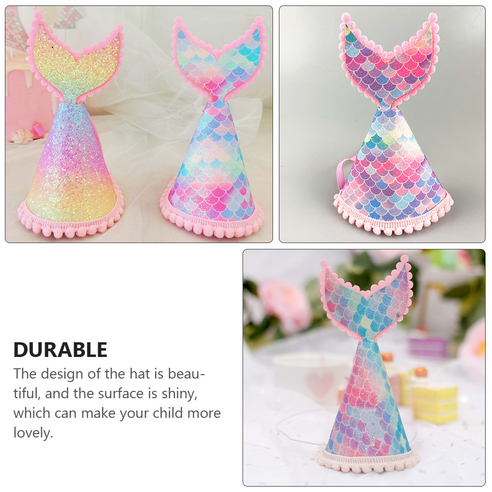1Pcs Glitter Mermaid Tail Cone - Party Hat Cone บทวิจารณ์และราคา