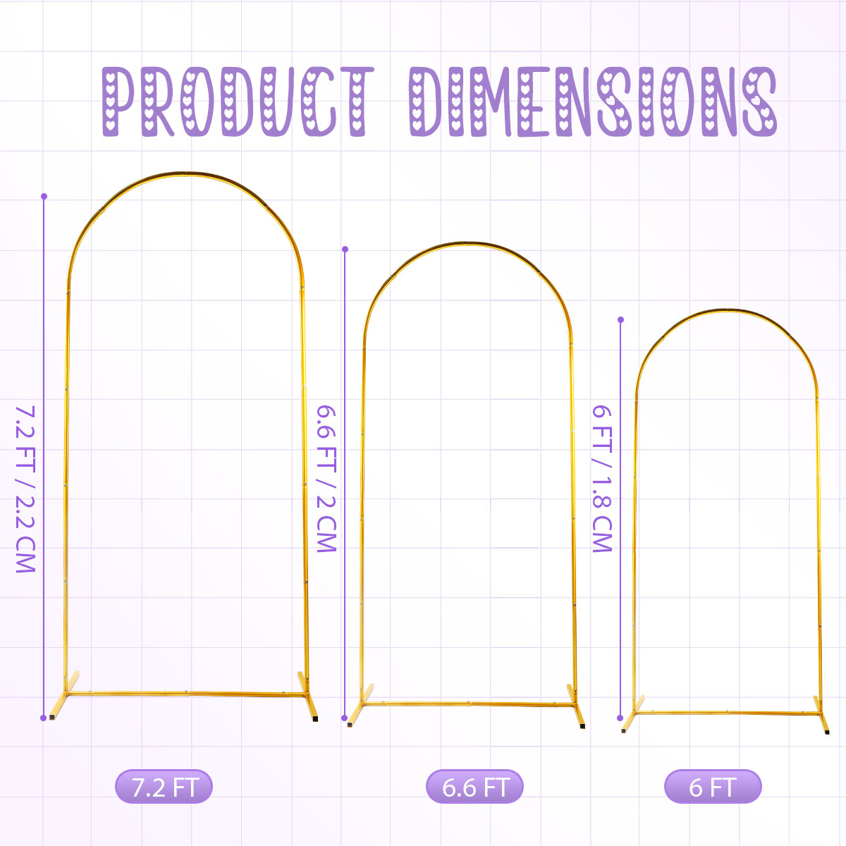 3Pack Golden Metal Arch Kits,  - Balloon Arch Kit บทวิจารณ์และราคา