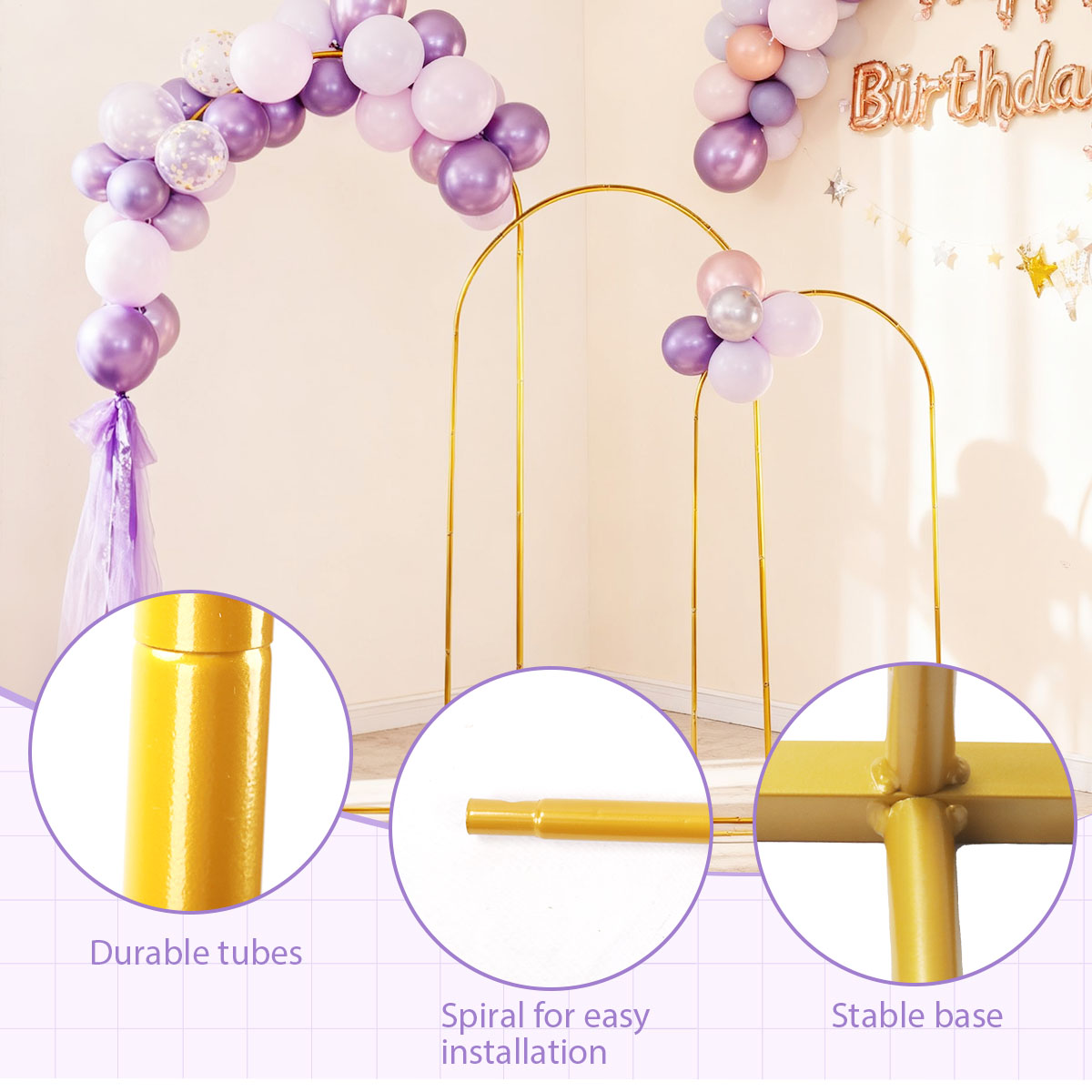 3Pack Golden Metal Arch Kits,  - Balloon Arch Kit บทวิจารณ์และราคา