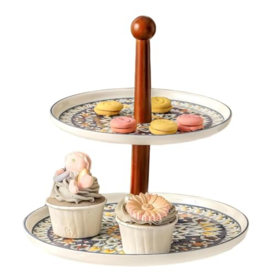 2 Tiered Cupcake Dessert Stand - Cupcake Stand Tier บทวิจารณ์และราคา