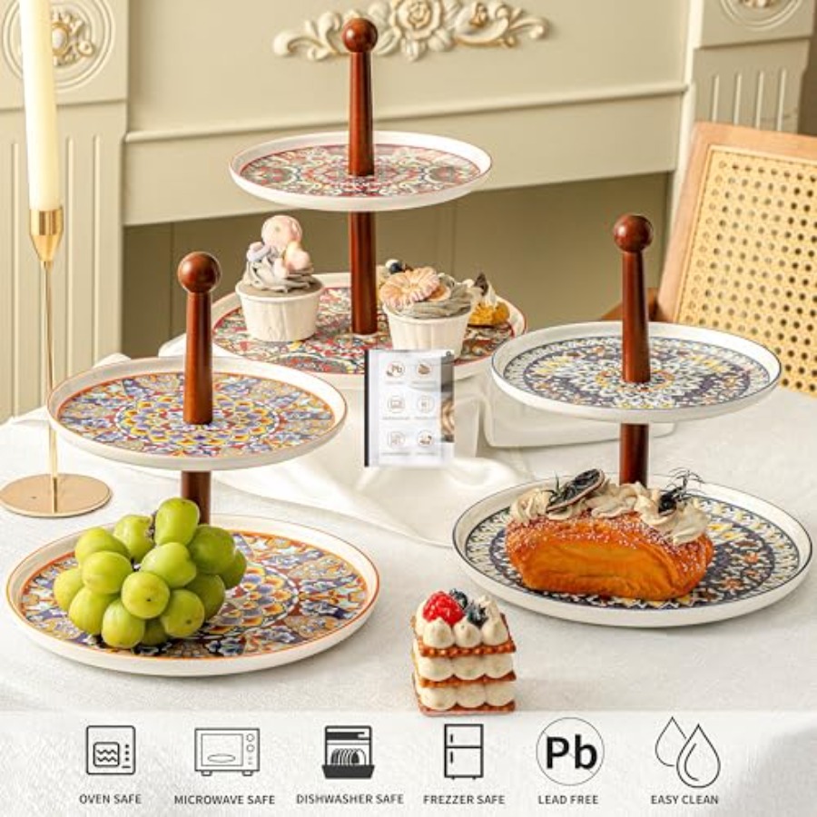 2 Tiered Cupcake Dessert Stand - Cupcake Stand Tier บทวิจารณ์และราคา