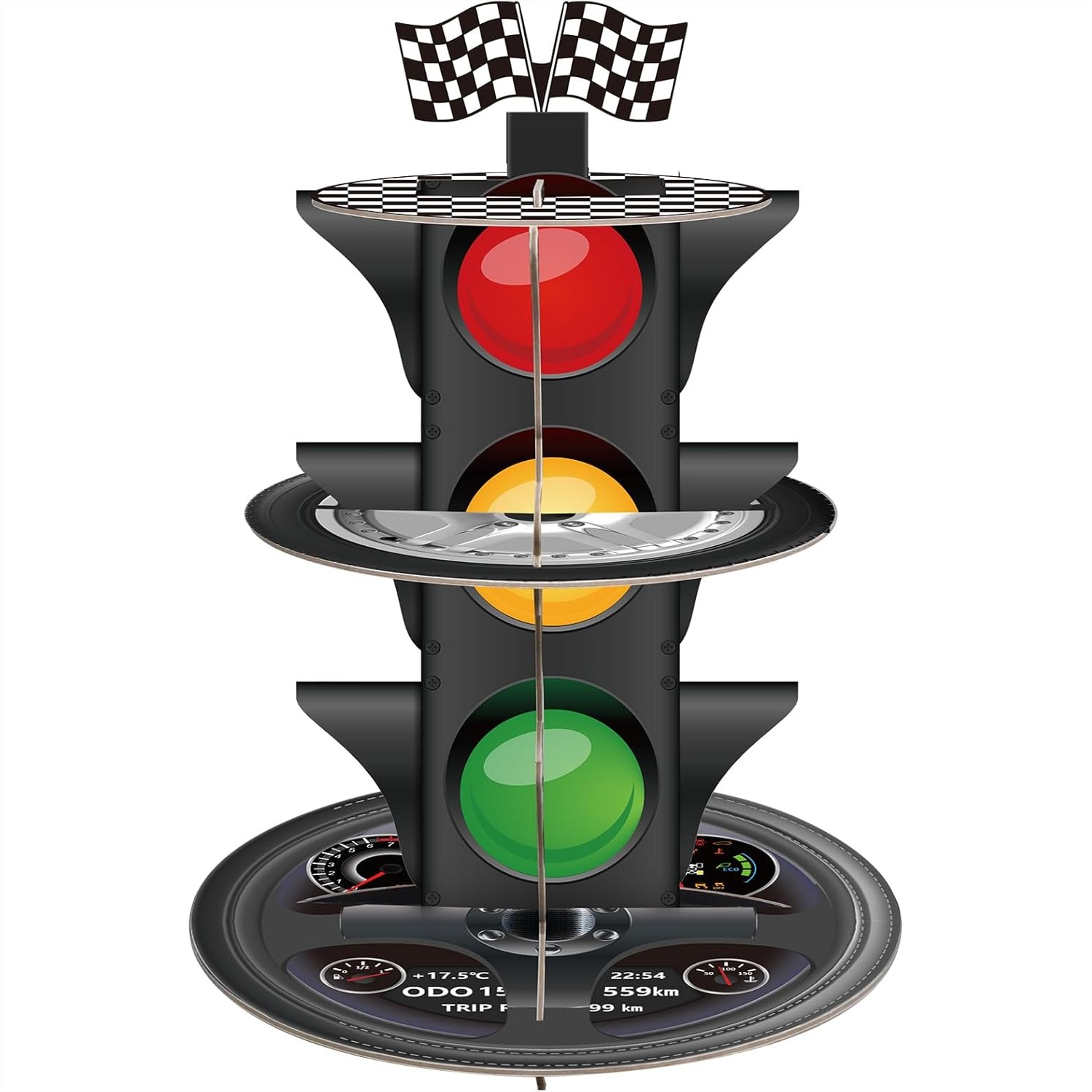 3-Tier Race Car Cupcake Stand, - Cupcake Stand Tier บทวิจารณ์และราคา