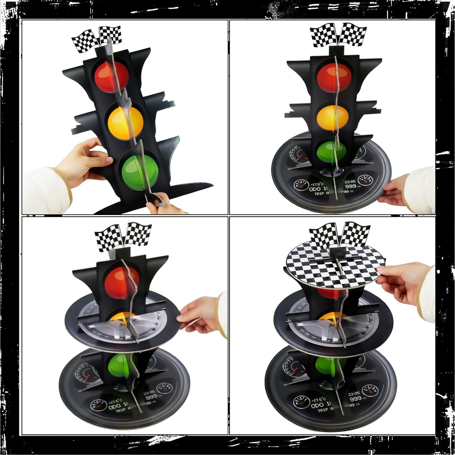 3-Tier Race Car Cupcake Stand, - Cupcake Stand Tier บทวิจารณ์และราคา