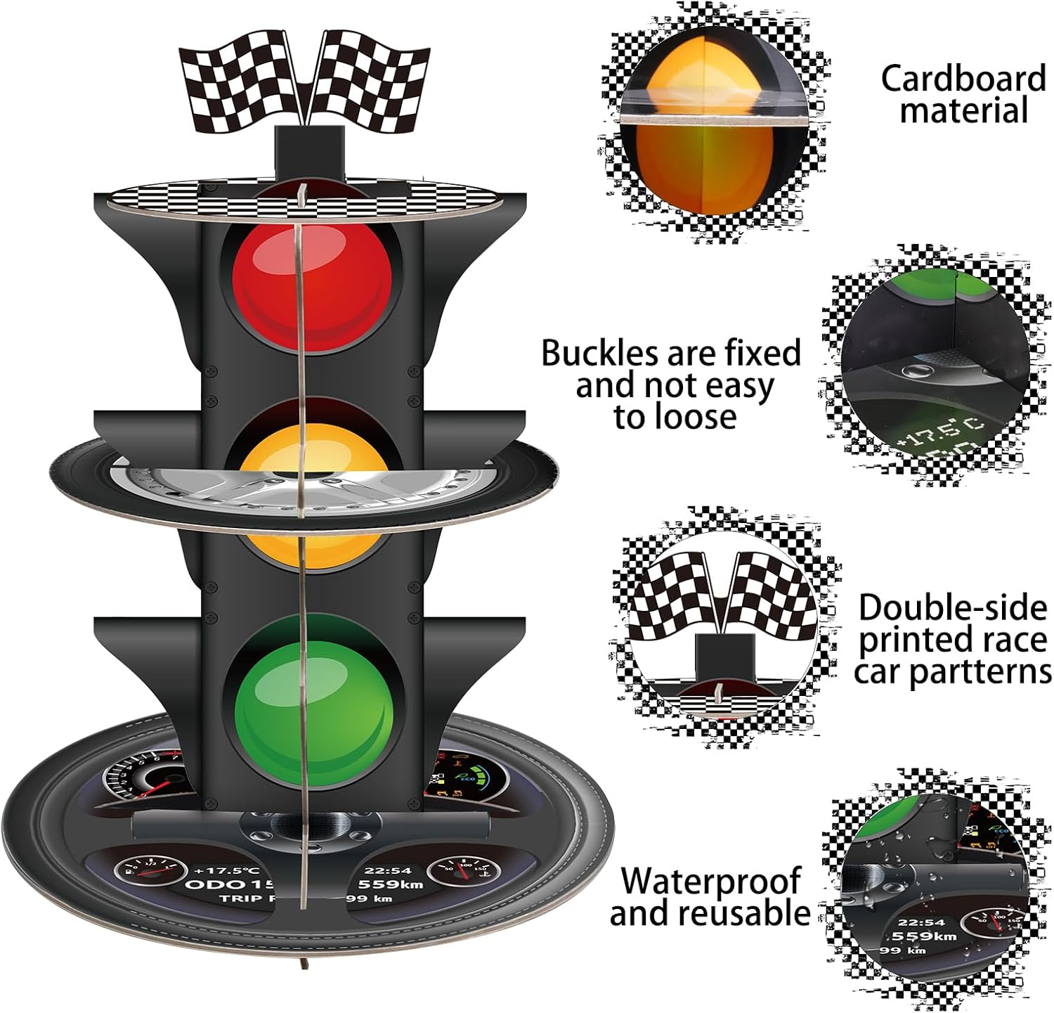 3-Tier Race Car Cupcake Stand, - Cupcake Stand Tier บทวิจารณ์และราคา