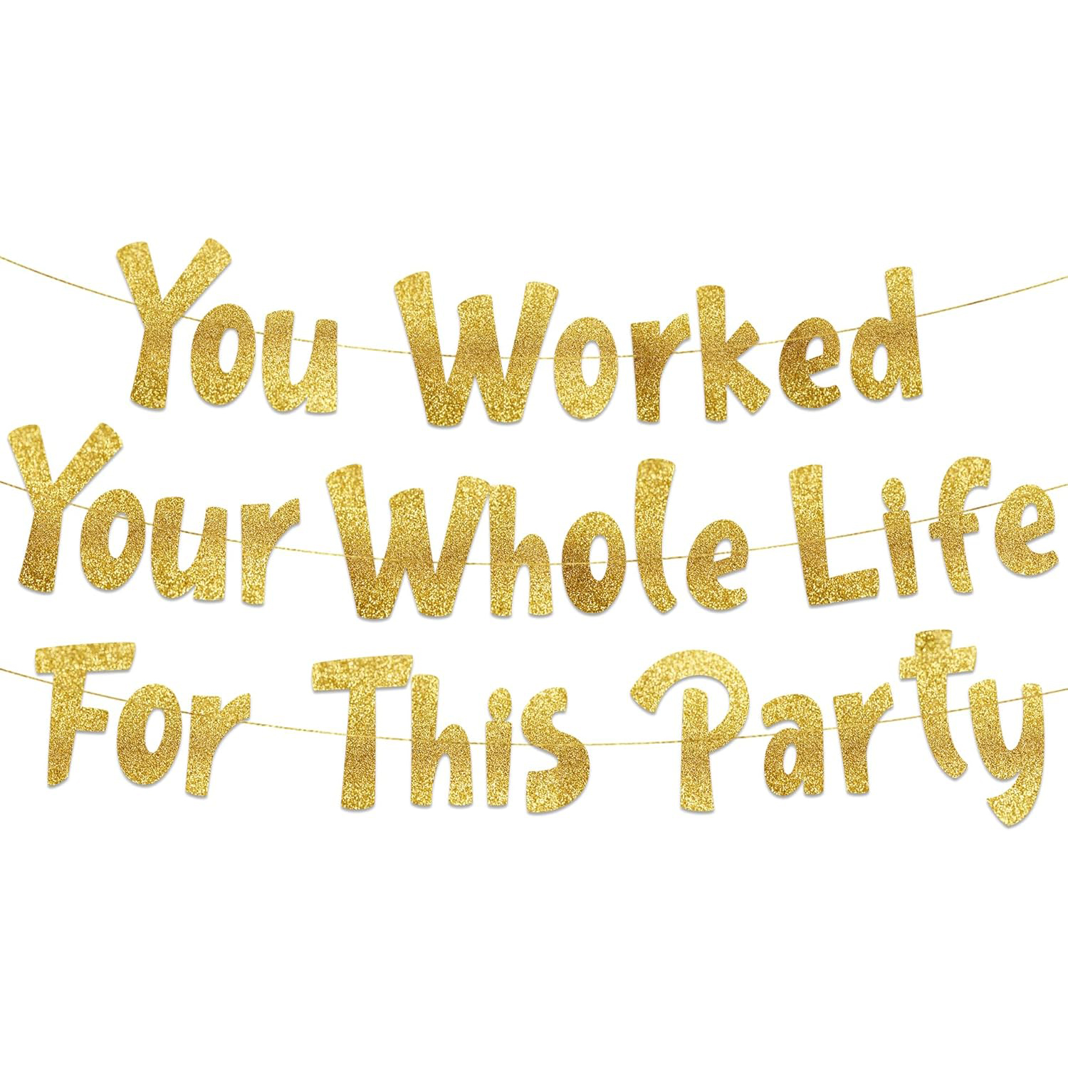 Retirement Party Decorations Y - Party Banner Gold บทวิจารณ์และราคา