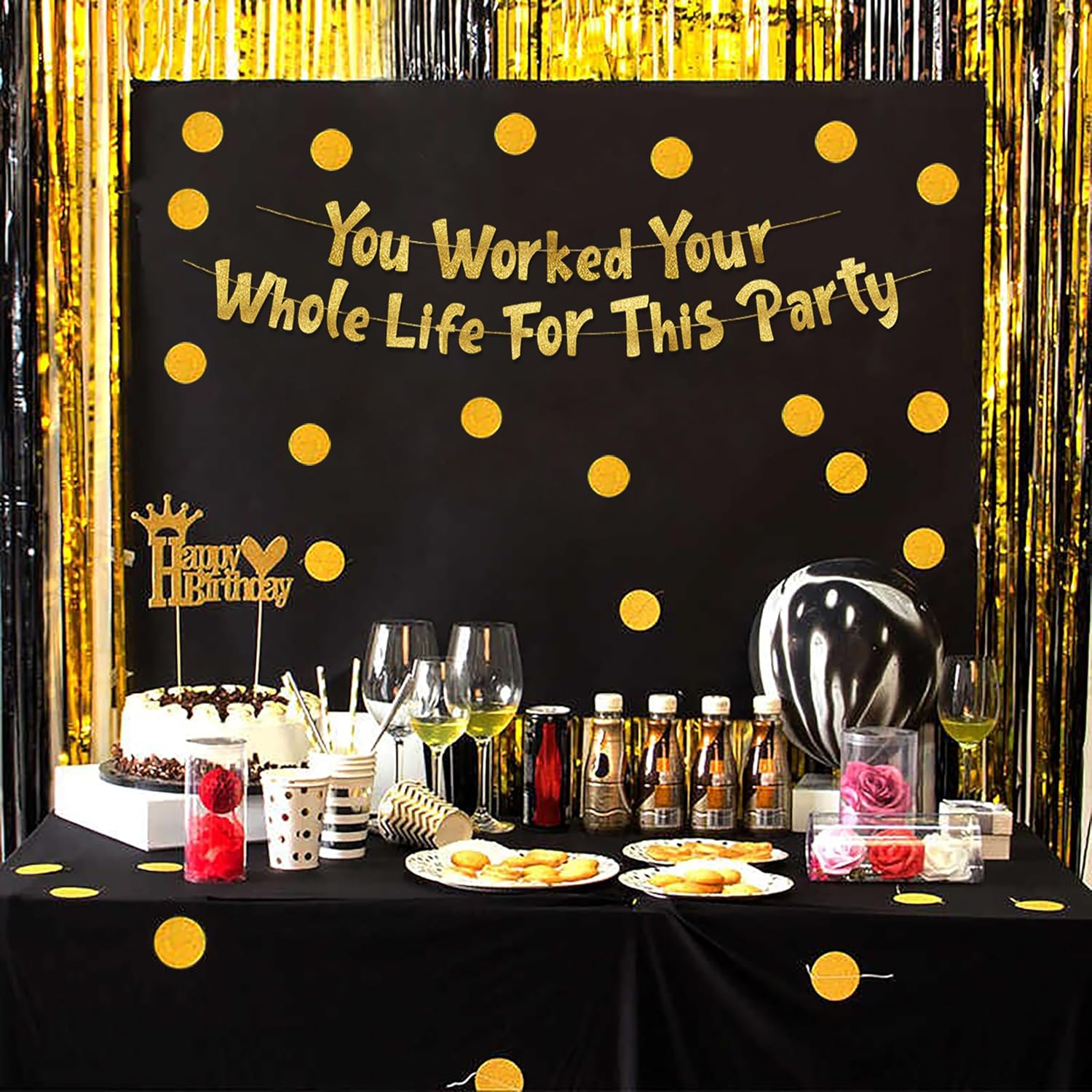 Retirement Party Decorations Y - Party Banner Gold บทวิจารณ์และราคา